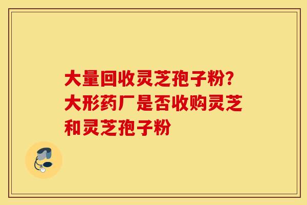 大量回收灵芝孢子粉？大形药厂是否收购灵芝和灵芝孢子粉