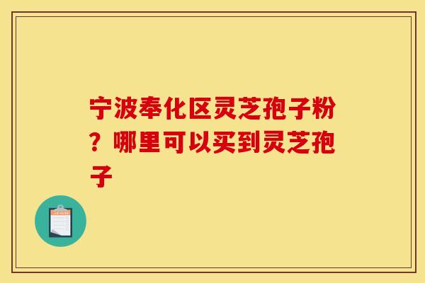 宁波奉化区灵芝孢子粉？哪里可以买到灵芝孢子