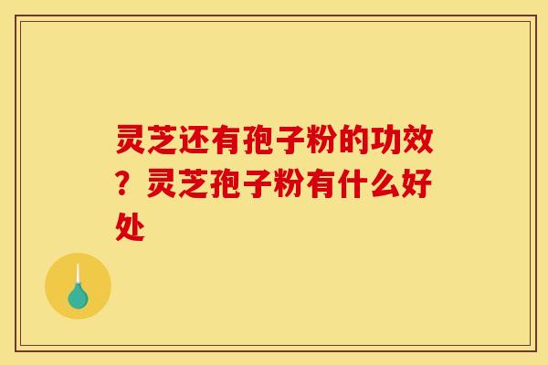 灵芝还有孢子粉的功效？灵芝孢子粉有什么好处