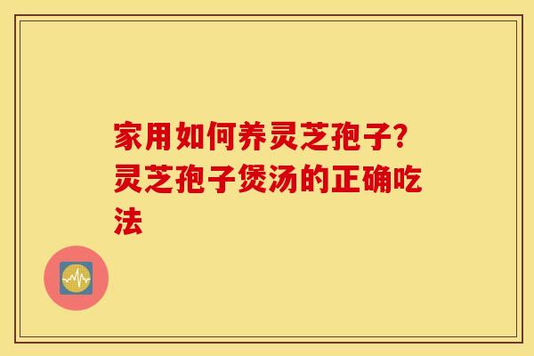 家用如何养灵芝孢子？灵芝孢子煲汤的正确吃法
