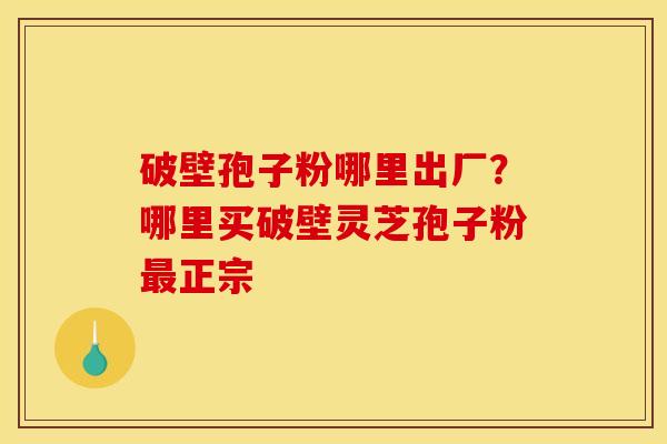 破壁孢子粉哪里出厂？哪里买破壁灵芝孢子粉最正宗