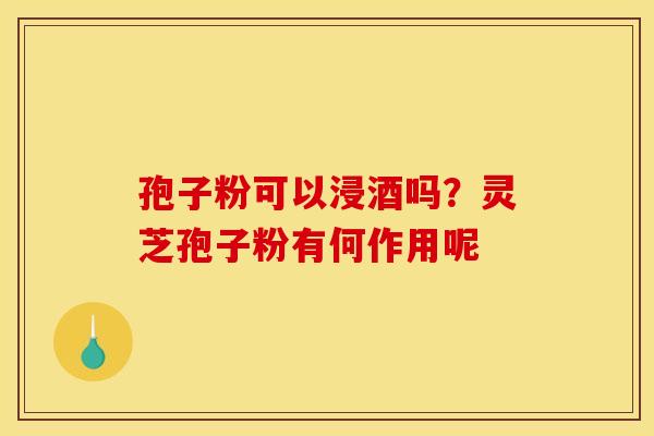 孢子粉可以浸酒吗？灵芝孢子粉有何作用呢