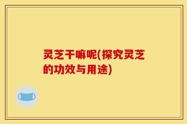 灵芝干嘛呢(探究灵芝的功效与用途)