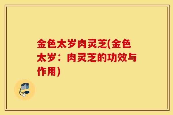 金色太岁肉灵芝(金色太岁：肉灵芝的功效与作用)