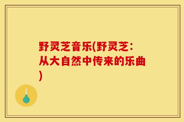 野灵芝音乐(野灵芝：从大自然中传来的乐曲)