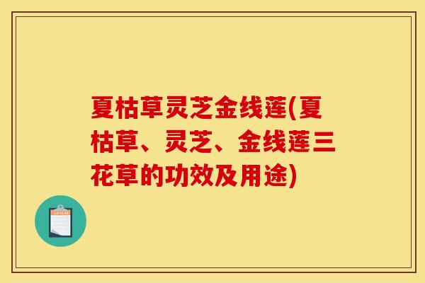 夏枯草灵芝金线莲(夏枯草、灵芝、金线莲三花草的功效及用途)