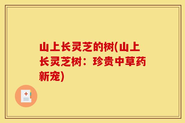 山上长灵芝的树(山上长灵芝树：珍贵中草药新宠)