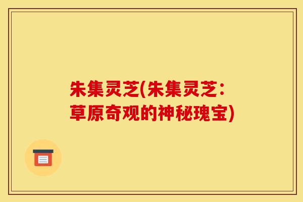 朱集灵芝(朱集灵芝：草原奇观的神秘瑰宝)