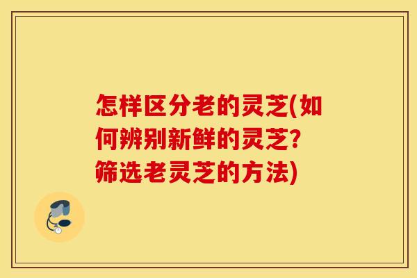 怎样区分老的灵芝(如何辨别新鲜的灵芝？ 筛选老灵芝的方法)