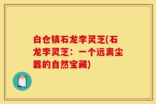 白仓镇石龙李灵芝(石龙李灵芝：一个远离尘嚣的自然宝藏)