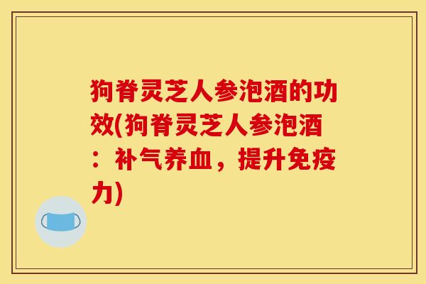 狗脊灵芝人参泡酒的功效(狗脊灵芝人参泡酒：补气养血，提升免疫力)