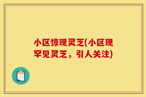 小区惊现灵芝(小区现罕见灵芝，引人关注)