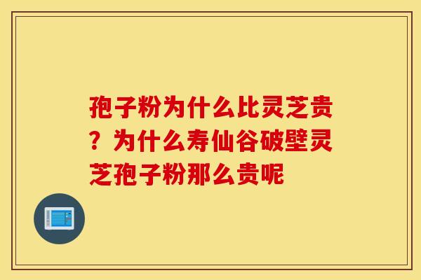 孢子粉为什么比灵芝贵？为什么寿仙谷破壁灵芝孢子粉那么贵呢