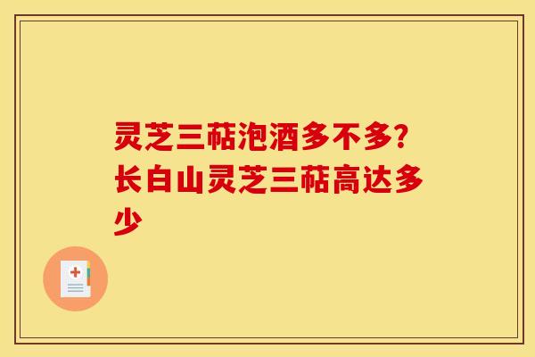 灵芝三萜泡酒多不多？长白山灵芝三萜高达多少