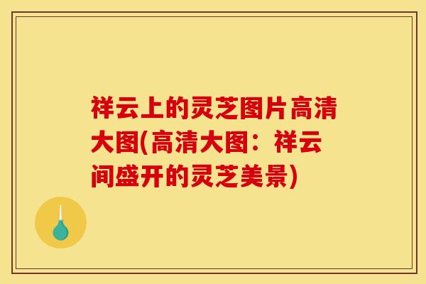祥云上的灵芝图片高清大图(高清大图：祥云间盛开的灵芝美景)