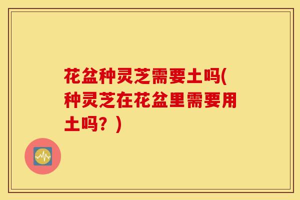 花盆种灵芝需要土吗(种灵芝在花盆里需要用土吗？)