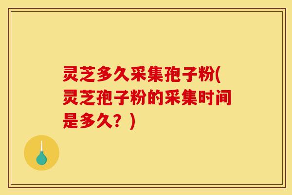灵芝多久采集孢子粉(灵芝孢子粉的采集时间是多久？)