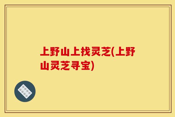 上野山上找灵芝(上野山灵芝寻宝)