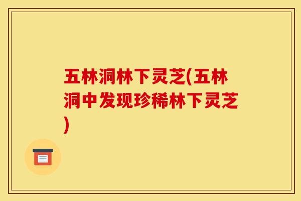 五林洞林下灵芝(五林洞中发现珍稀林下灵芝)