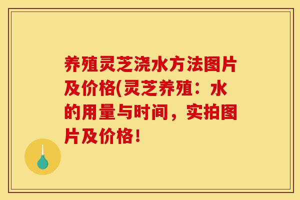 养殖灵芝浇水方法图片及价格(灵芝养殖：水的用量与时间，实拍图片及价格！
