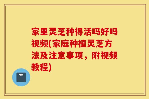 家里灵芝种得活吗好吗视频(家庭种植灵芝方法及注意事项，附视频教程)