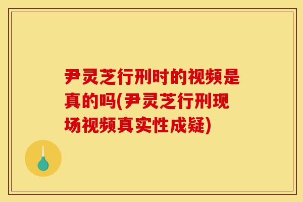 尹灵芝行刑时的视频是真的吗(尹灵芝行刑现场视频真实性成疑)