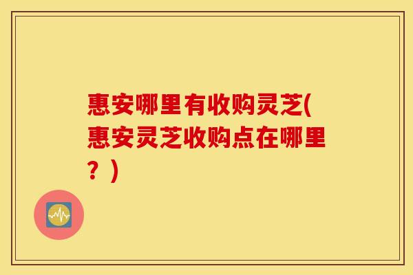 惠安哪里有收购灵芝(惠安灵芝收购点在哪里？)