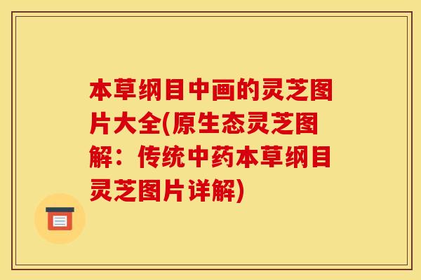 本草纲目中画的灵芝图片大全(原生态灵芝图解：传统中药本草纲目灵芝图片详解)