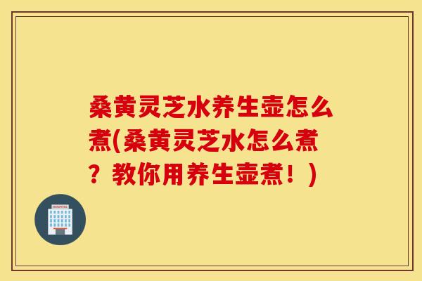 桑黄灵芝水养生壶怎么煮(桑黄灵芝水怎么煮？教你用养生壶煮！)