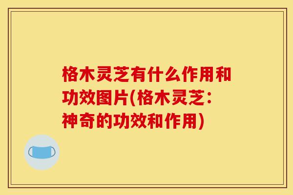 格木灵芝有什么作用和功效图片(格木灵芝：神奇的功效和作用)