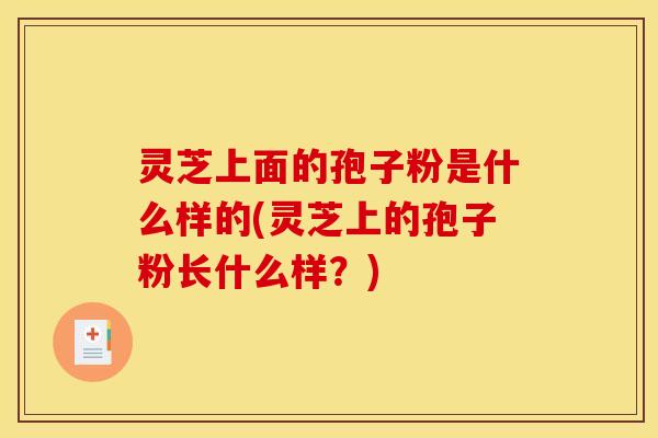 灵芝上面的孢子粉是什么样的(灵芝上的孢子粉长什么样？)