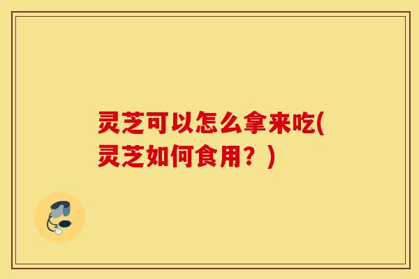 灵芝可以怎么拿来吃(灵芝如何食用？)