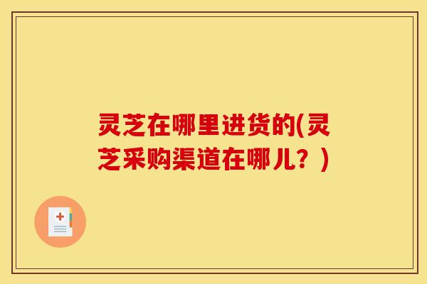 灵芝在哪里进货的(灵芝采购渠道在哪儿？)