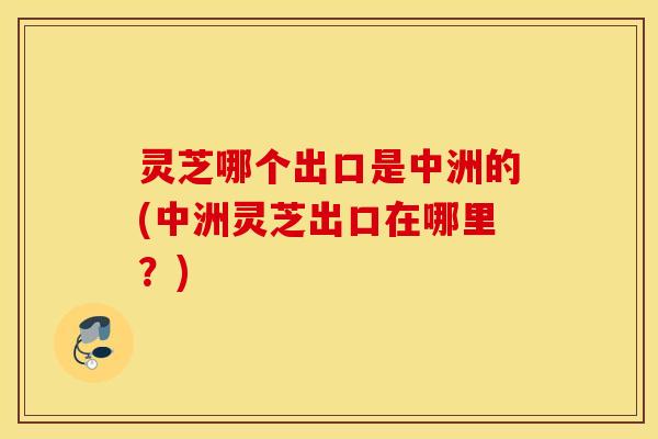 灵芝哪个出口是中洲的(中洲灵芝出口在哪里？)