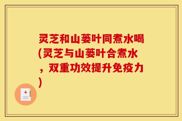 灵芝和山蒌叶同煮水喝(灵芝与山蒌叶合煮水，双重功效提升免疫力)