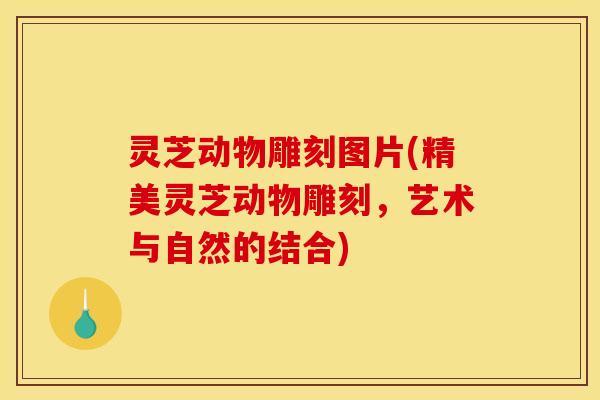 灵芝动物雕刻图片(精美灵芝动物雕刻，艺术与自然的结合)