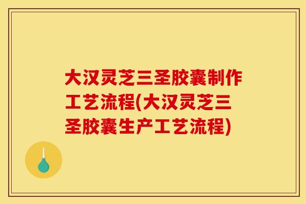 大汉灵芝三圣胶囊制作工艺流程(大汉灵芝三圣胶囊生产工艺流程)