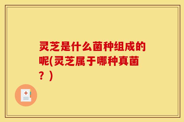 灵芝是什么菌种组成的呢(灵芝属于哪种真菌？)