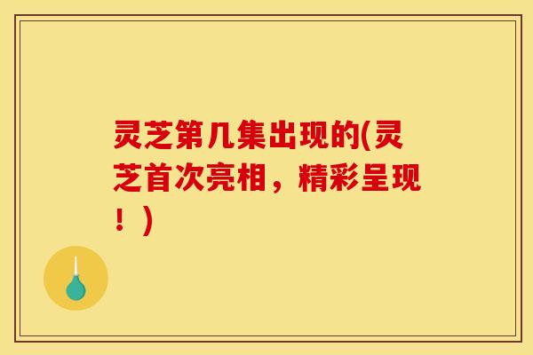 灵芝第几集出现的(灵芝首次亮相，精彩呈现！)
