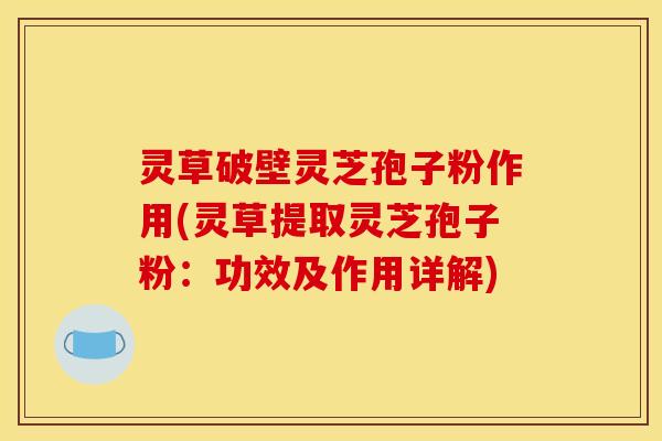 灵草破壁灵芝孢子粉作用(灵草提取灵芝孢子粉：功效及作用详解)