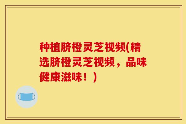 种植脐橙灵芝视频(精选脐橙灵芝视频，品味健康滋味！)