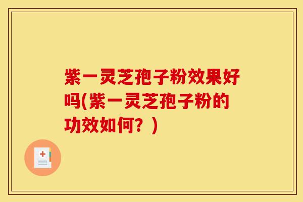紫一灵芝孢子粉效果好吗(紫一灵芝孢子粉的功效如何？)