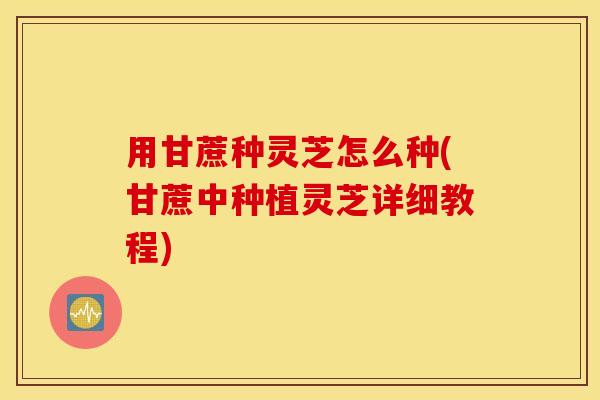 用甘蔗种灵芝怎么种(甘蔗中种植灵芝详细教程)