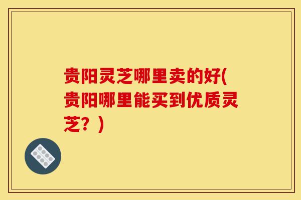 贵阳灵芝哪里卖的好(贵阳哪里能买到优质灵芝？)
