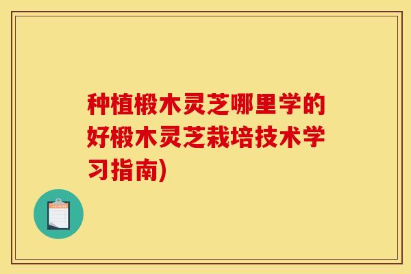 种植椴木灵芝哪里学的好椴木灵芝栽培技术学习指南)