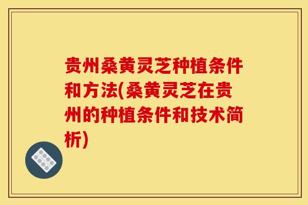 贵州桑黄灵芝种植条件和方法(桑黄灵芝在贵州的种植条件和技术简析)