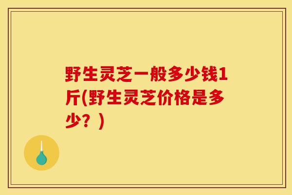 野生灵芝一般多少钱1斤(野生灵芝价格是多少？)