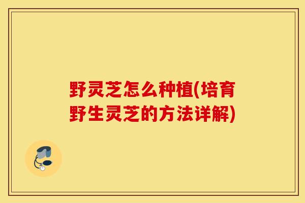 野灵芝怎么种植(培育野生灵芝的方法详解)