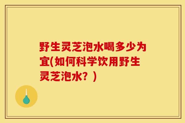 野生灵芝泡水喝多少为宜(如何科学饮用野生灵芝泡水？)