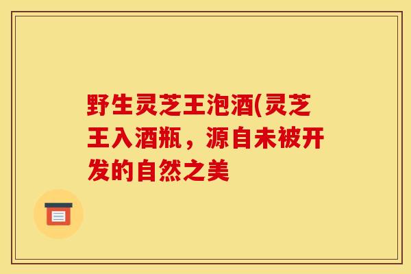 野生灵芝王泡酒(灵芝王入酒瓶，源自未被开发的自然之美